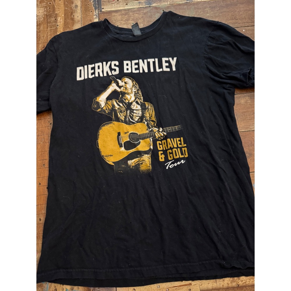 Dierks Bentley Gravel & Gold Tour T-Shirt Black Mens Medium Concert Graphic Tee